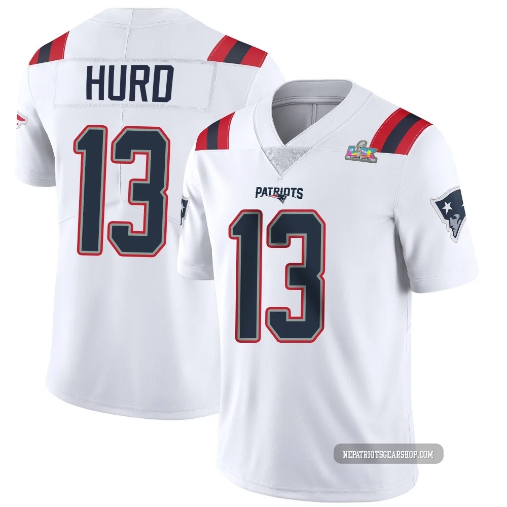Jalen Hurd ＃13 New England Patriots Limited Vapor Untouchable Super Bowl LX Patch Jersey - Men's White