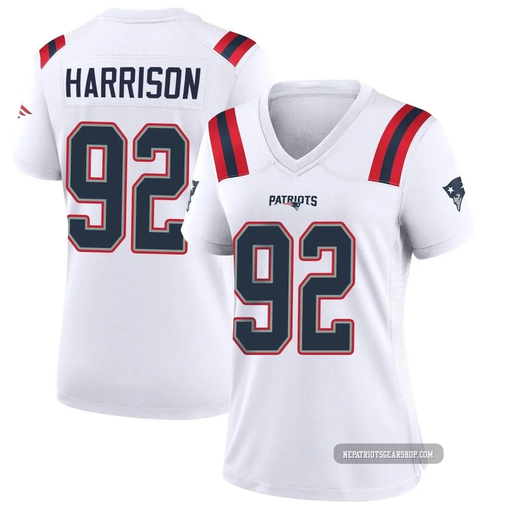 James Harrison ＃92 New England Patriots Game Jersey - Women's White