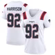 James Harrison ＃92 New England Patriots Game Jersey - Women's White