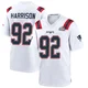 James Harrison ＃92 New England Patriots Game Super Bowl LX Patch Jersey - Youth White