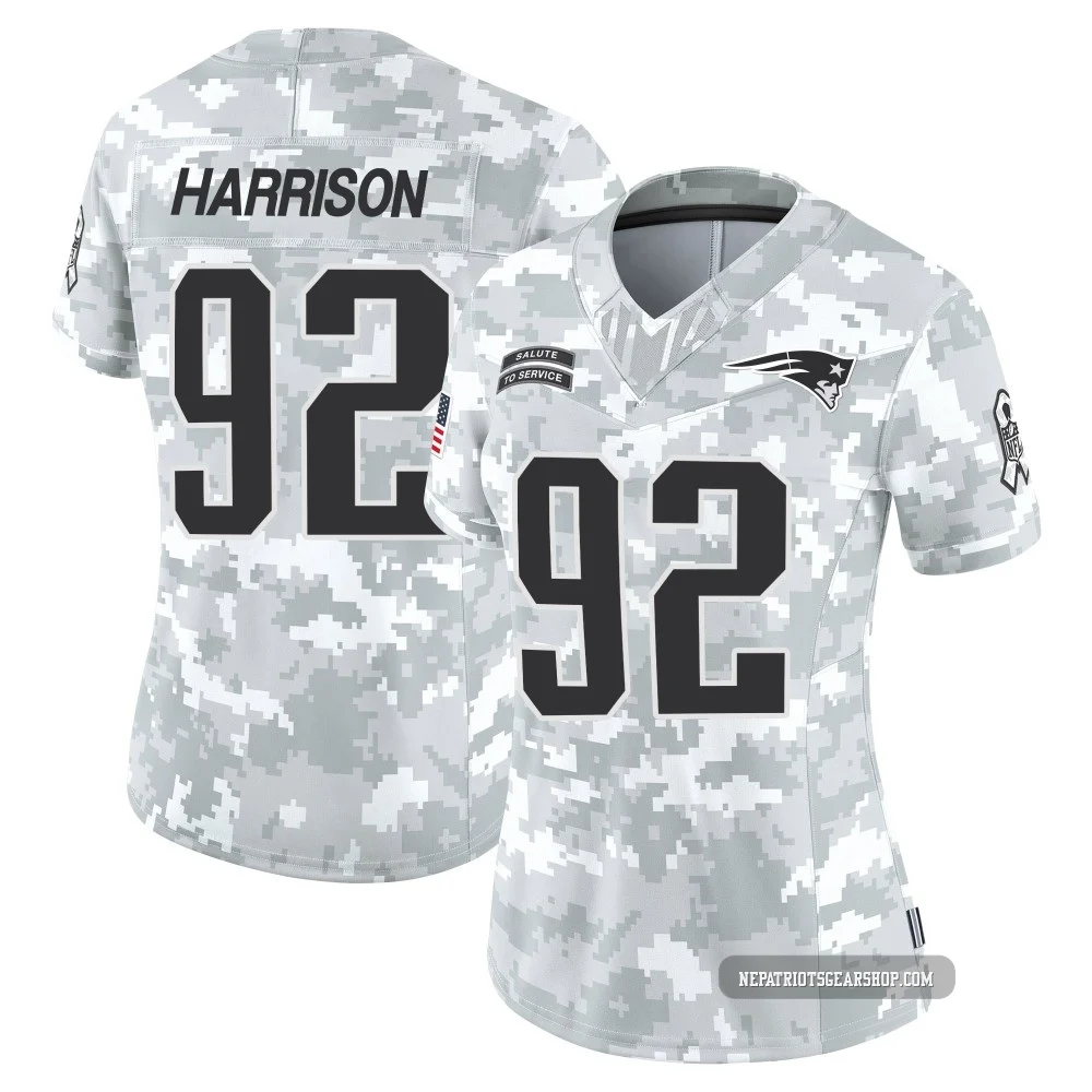 James Harrison ＃92 New England Patriots Limited 2024 Salute to Service Jersey - Women's Arctic Camo
