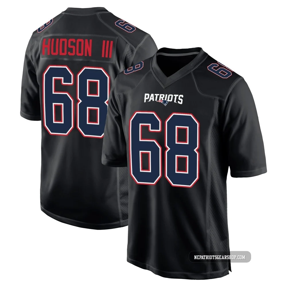 James Hudson III ＃68 New England Patriots Game Carbon Fashion Jersey - Youth Black