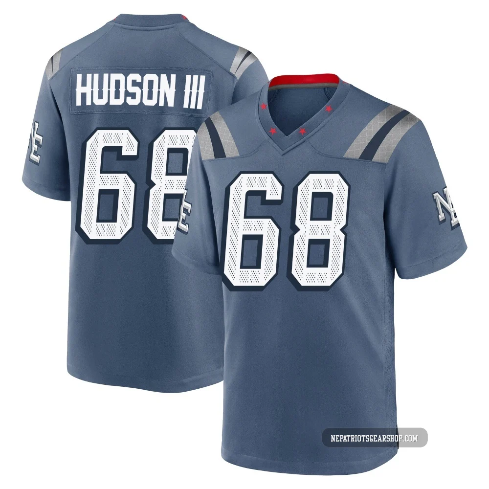 James Hudson III ＃68 New England Patriots Game Storm 2025 Rivalries Collection Jersey - Men's Blue