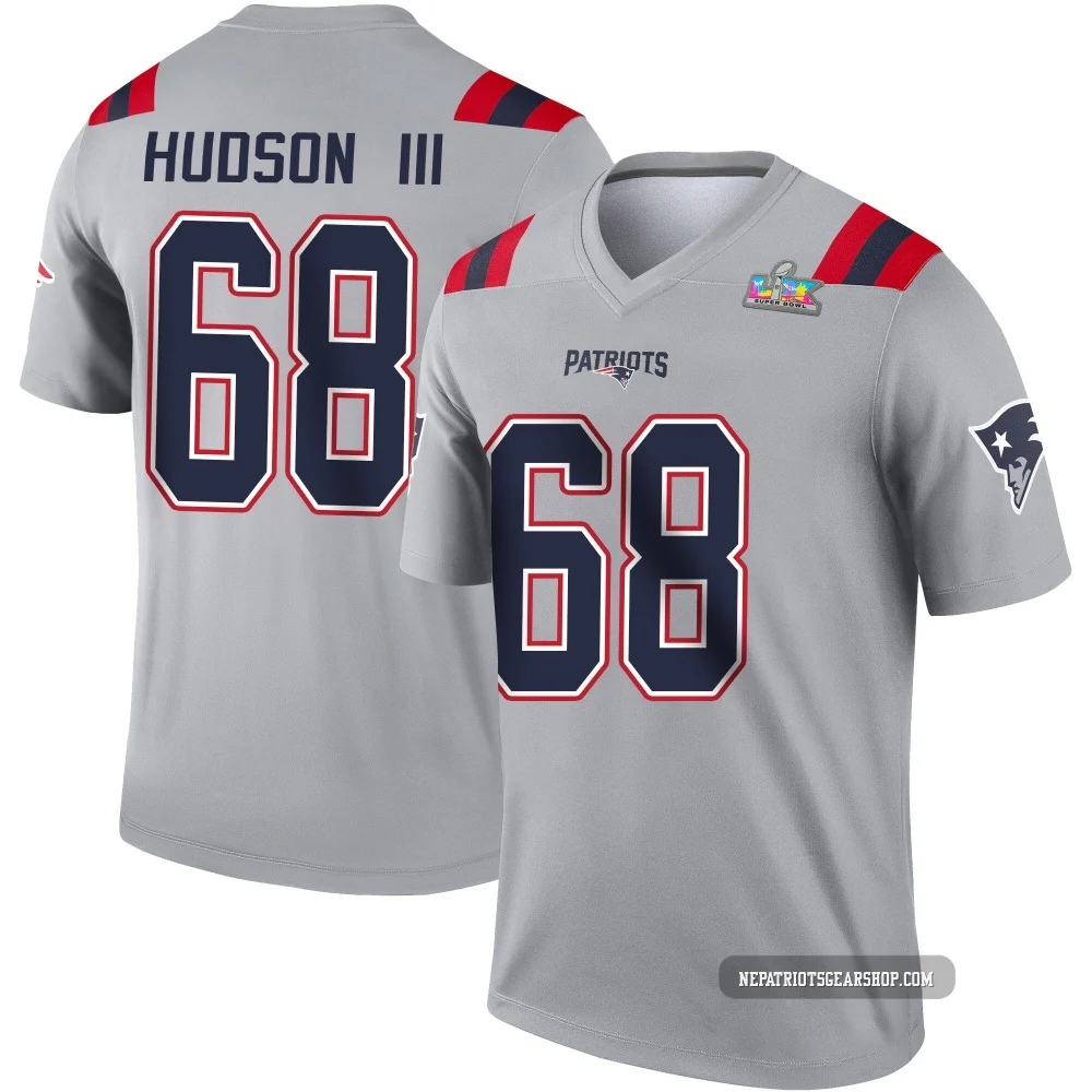James Hudson III ＃68 New England Patriots Legend Inverted Super Bowl LX Patch Jersey - Men's Gray