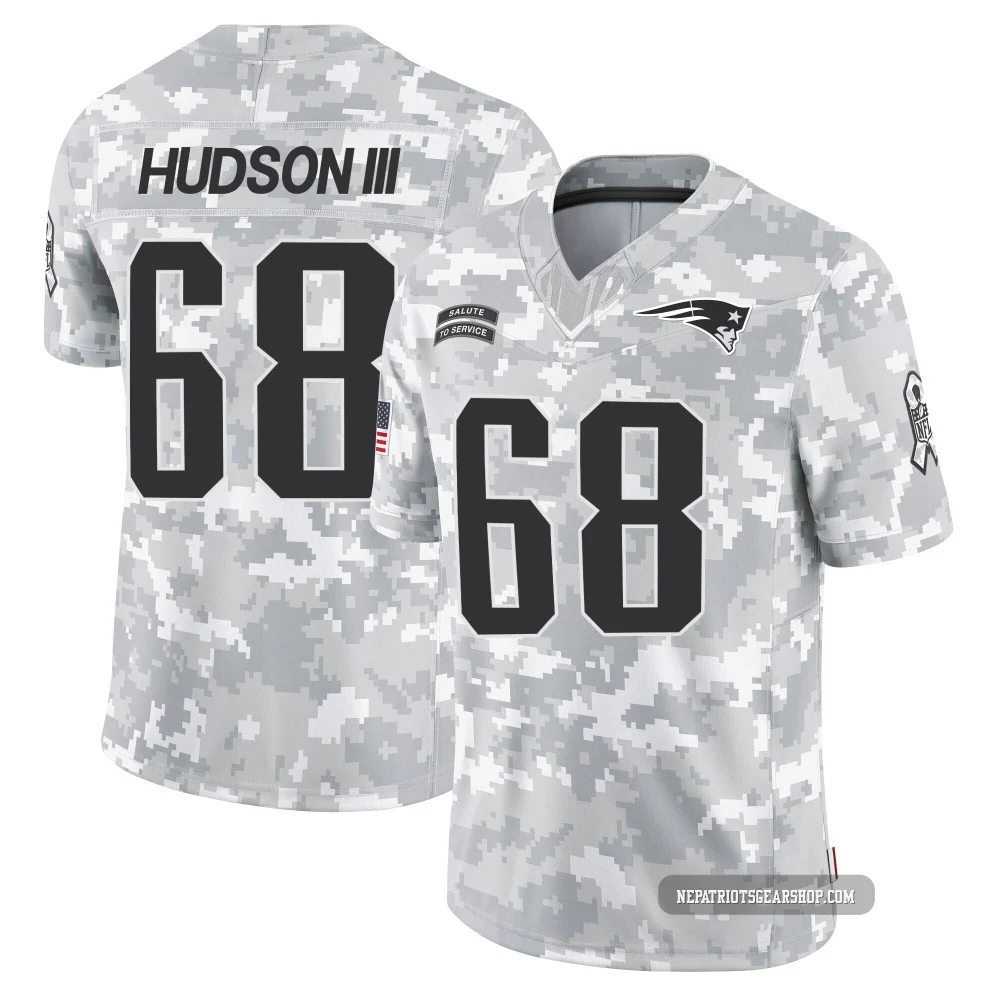 James Hudson III ＃68 New England Patriots Limited 2024 Salute to Service Jersey - Youth Arctic Camo