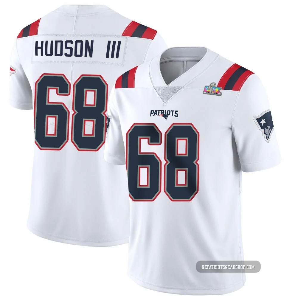 James Hudson III ＃68 New England Patriots Limited Vapor Untouchable Super Bowl LX Patch Jersey - Youth White
