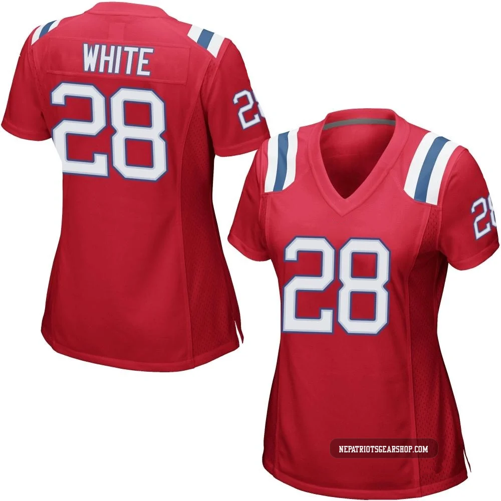 James White ＃28 New England Patriots Game Alternate Jersey - Women's Red
