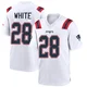 James White ＃28 New England Patriots Game Jersey - Men's White