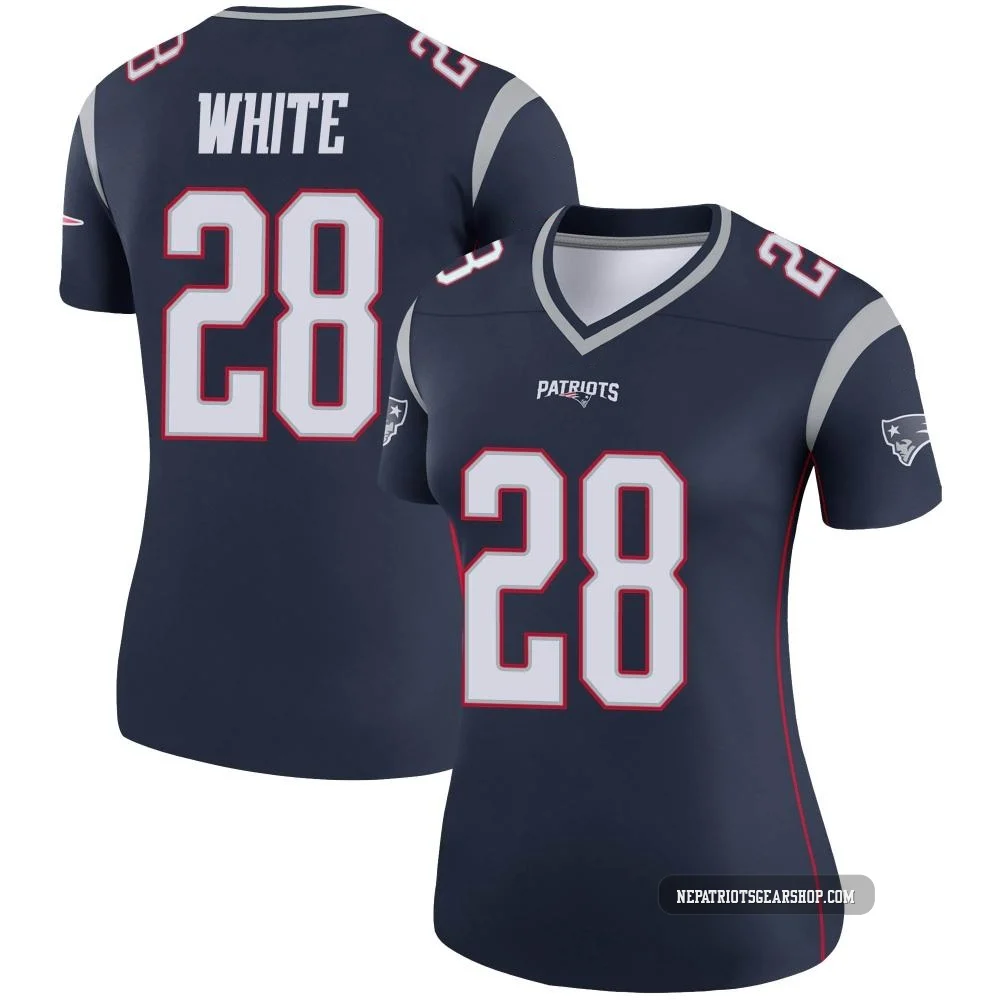 James White ＃28 New England Patriots Legend Jersey - Women's Navy