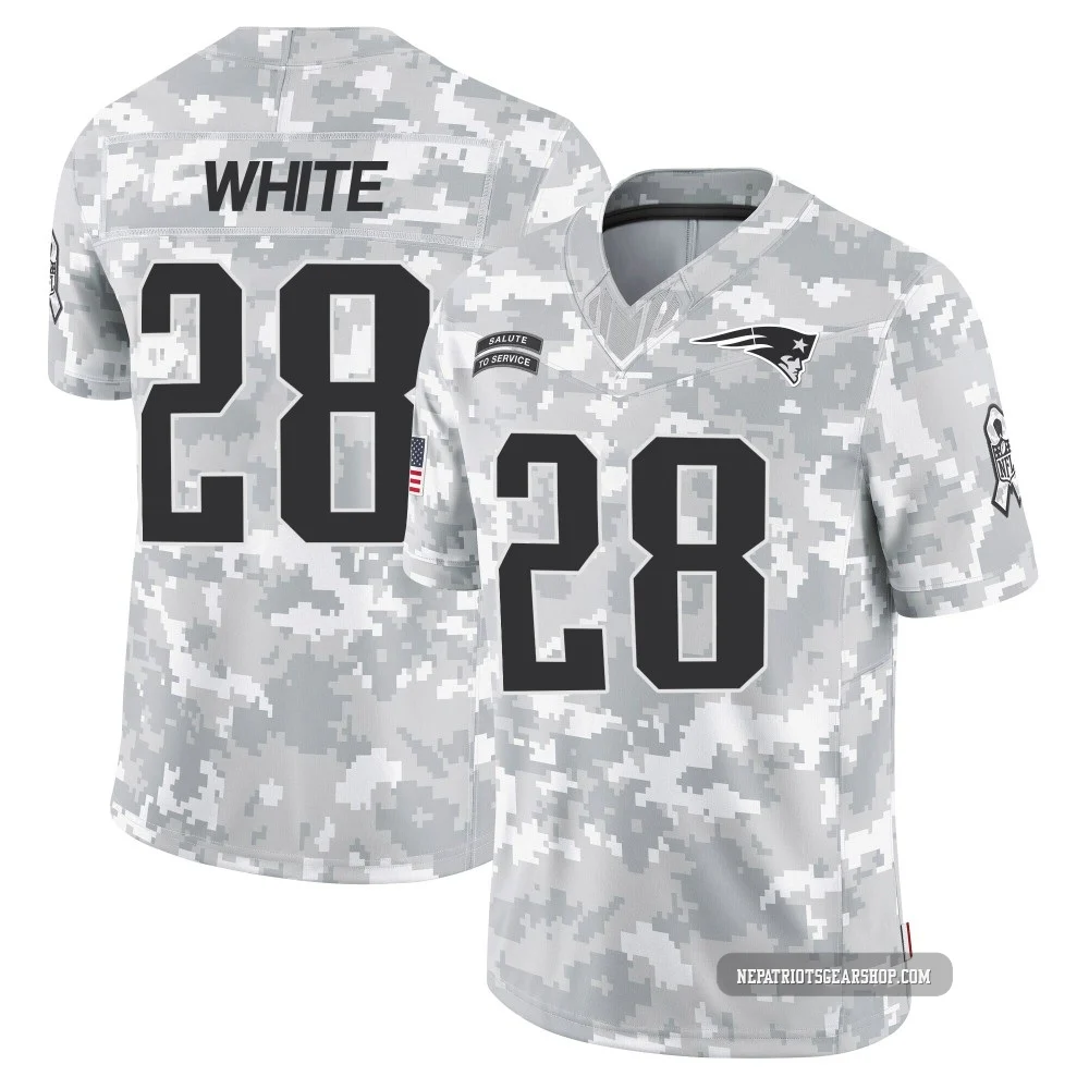 James White ＃28 New England Patriots Limited 2024 Salute to Service Jersey - Men's Arctic Camo