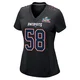 Jared Wilson ＃58 New England Patriots Game Carbon Fashion Super Bowl LX Patch Jersey - Women's Black