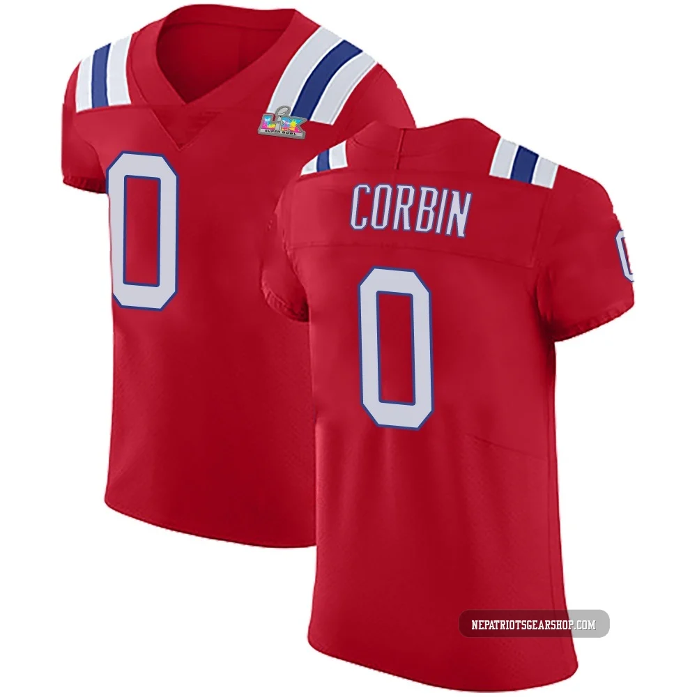 Jashaun Corbin ＃0 New England Patriots Elite Vapor Untouchable Alternate Super Bowl LX Patch Jersey - Men's Red