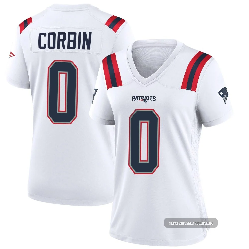 Jashaun Corbin ＃0 New England Patriots Game Jersey - Women's White