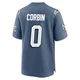 Jashaun Corbin ＃0 New England Patriots Game Storm 2025 Rivalries Collection Super Bowl LX Patch Jersey - Youth Blue