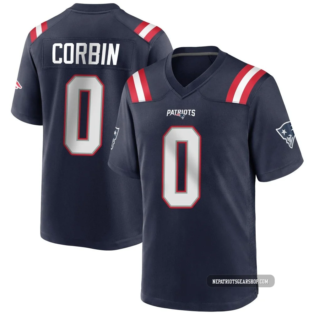 Jashaun Corbin ＃0 New England Patriots Game Team Color Jersey - Men's Navy Blue
