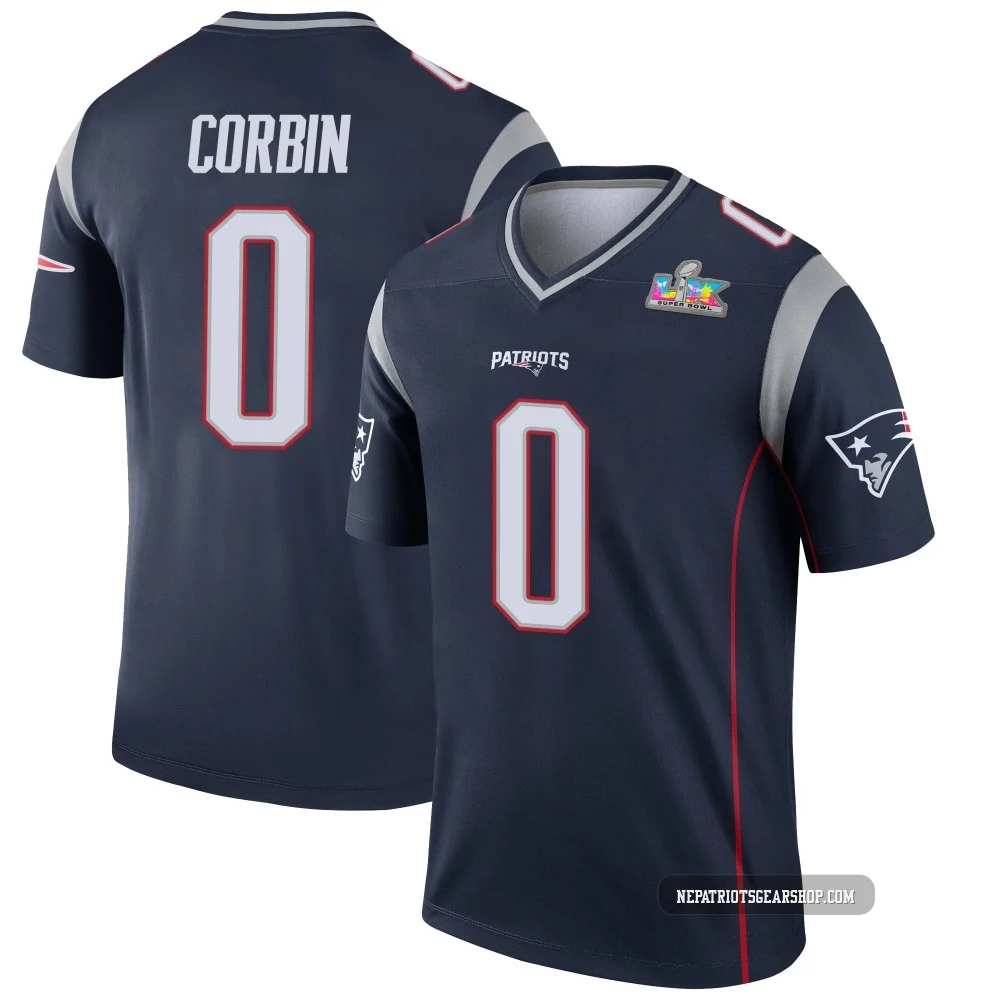 Jashaun Corbin ＃0 New England Patriots Legend Super Bowl LX Patch Jersey - Men's Navy