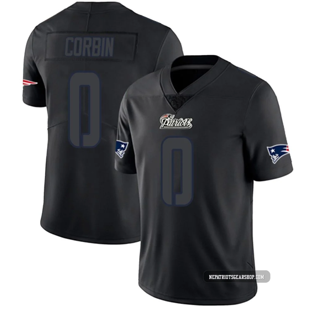 Jashaun Corbin ＃0 New England Patriots Limited Jersey - Men's Black Impact