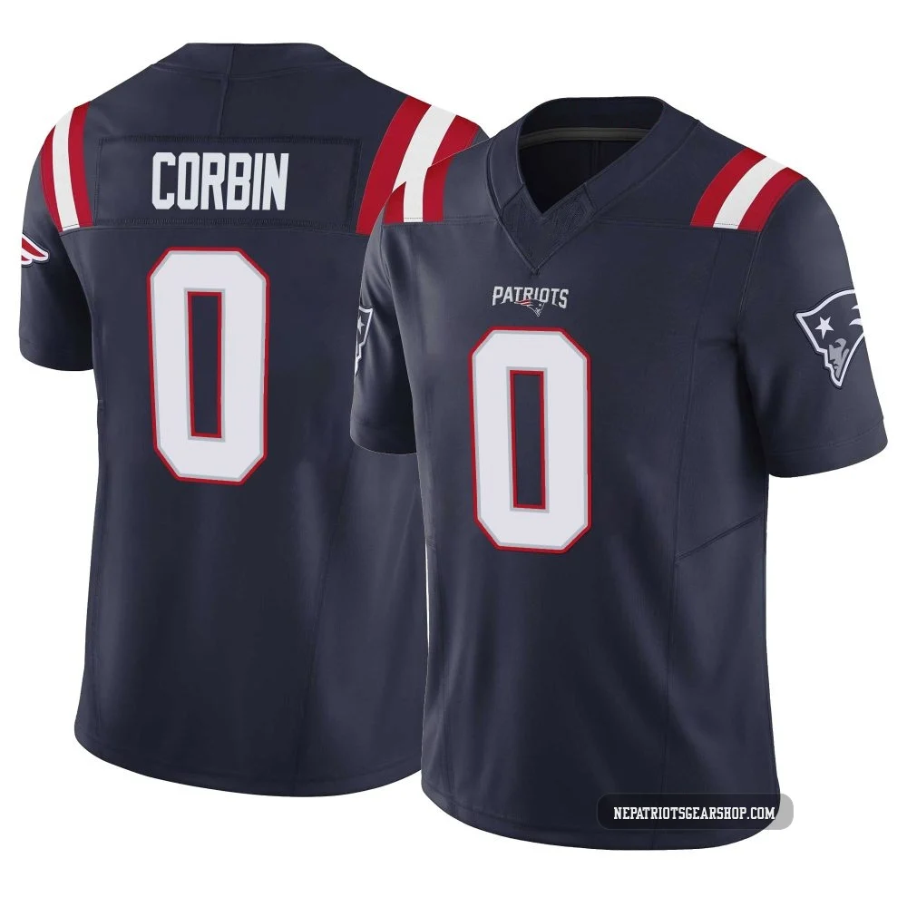 Jashaun Corbin ＃0 New England Patriots Limited Vapor F.U.S.E. Jersey - Men's Navy
