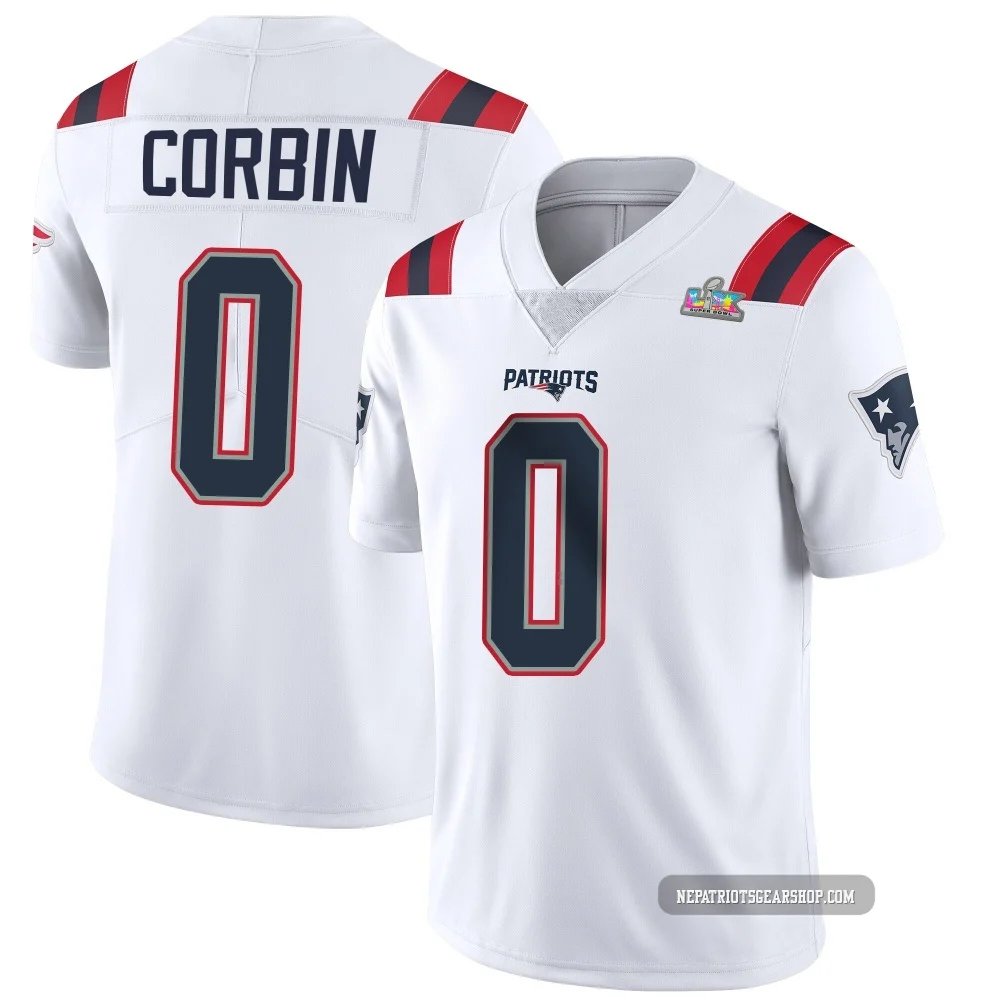 Jashaun Corbin ＃0 New England Patriots Limited Vapor Untouchable Super Bowl LX Patch Jersey - Men's White