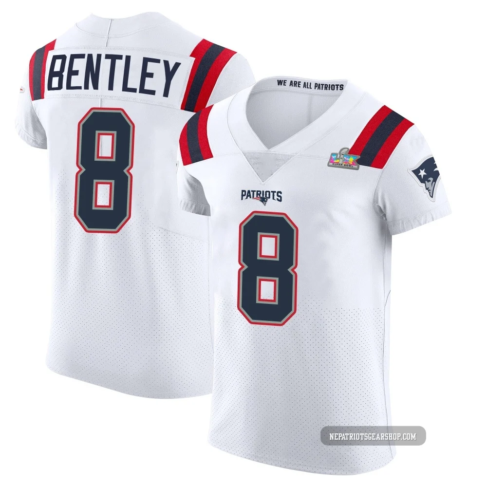 Ja'Whaun Bentley ＃8 New England Patriots Elite Vapor Untouchable Super Bowl LX Patch Jersey - Men's White