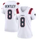 Ja'Whaun Bentley ＃8 New England Patriots Game Jersey - Women's White