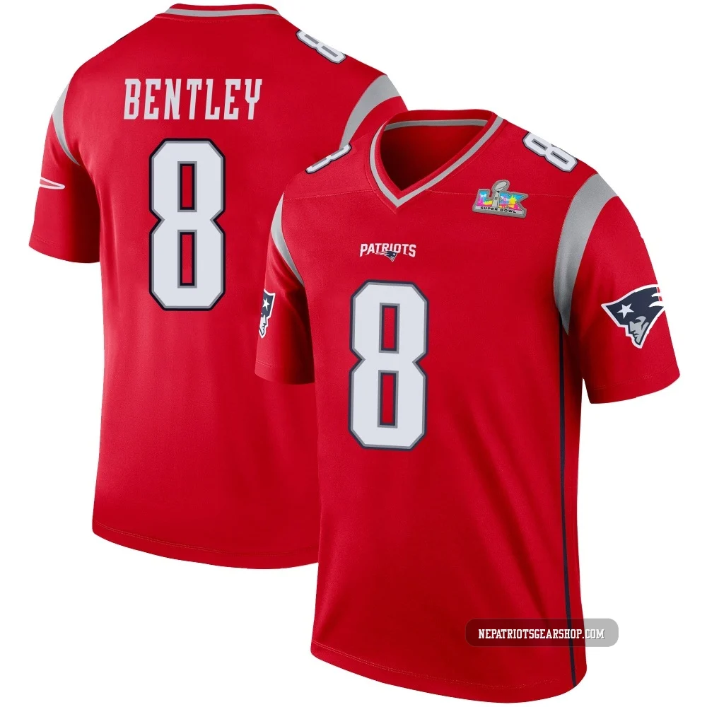 Ja'Whaun Bentley ＃8 New England Patriots Legend Inverted Super Bowl LX Patch Jersey - Men's Red