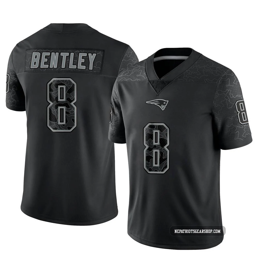 Ja'Whaun Bentley ＃8 New England Patriots Limited Reflective Jersey - Youth Black