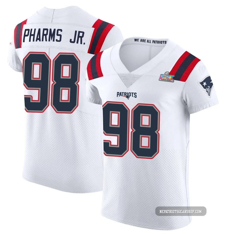 Jeremiah Pharms Jr. ＃98 New England Patriots Elite Vapor Untouchable Super Bowl LX Patch Jersey - Men's White