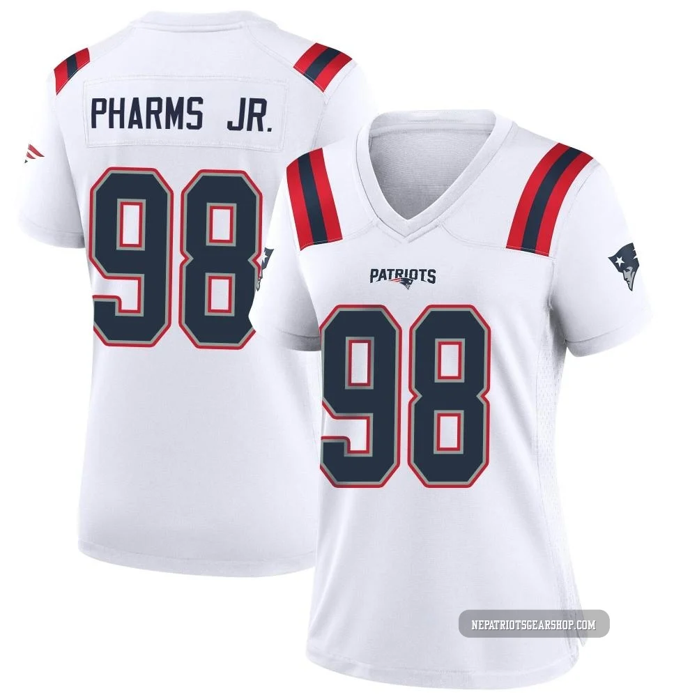 Jeremiah Pharms Jr. ＃98 New England Patriots Game Jersey - Women's White