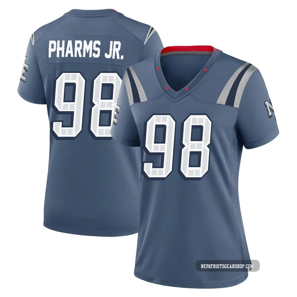 Jeremiah Pharms Jr. ＃98 New England Patriots Game Storm 2025 Rivalries Collection Jersey - Women's Blue