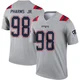 Jeremiah Pharms Jr. ＃98 New England Patriots Legend Inverted Jersey - Men's Gray