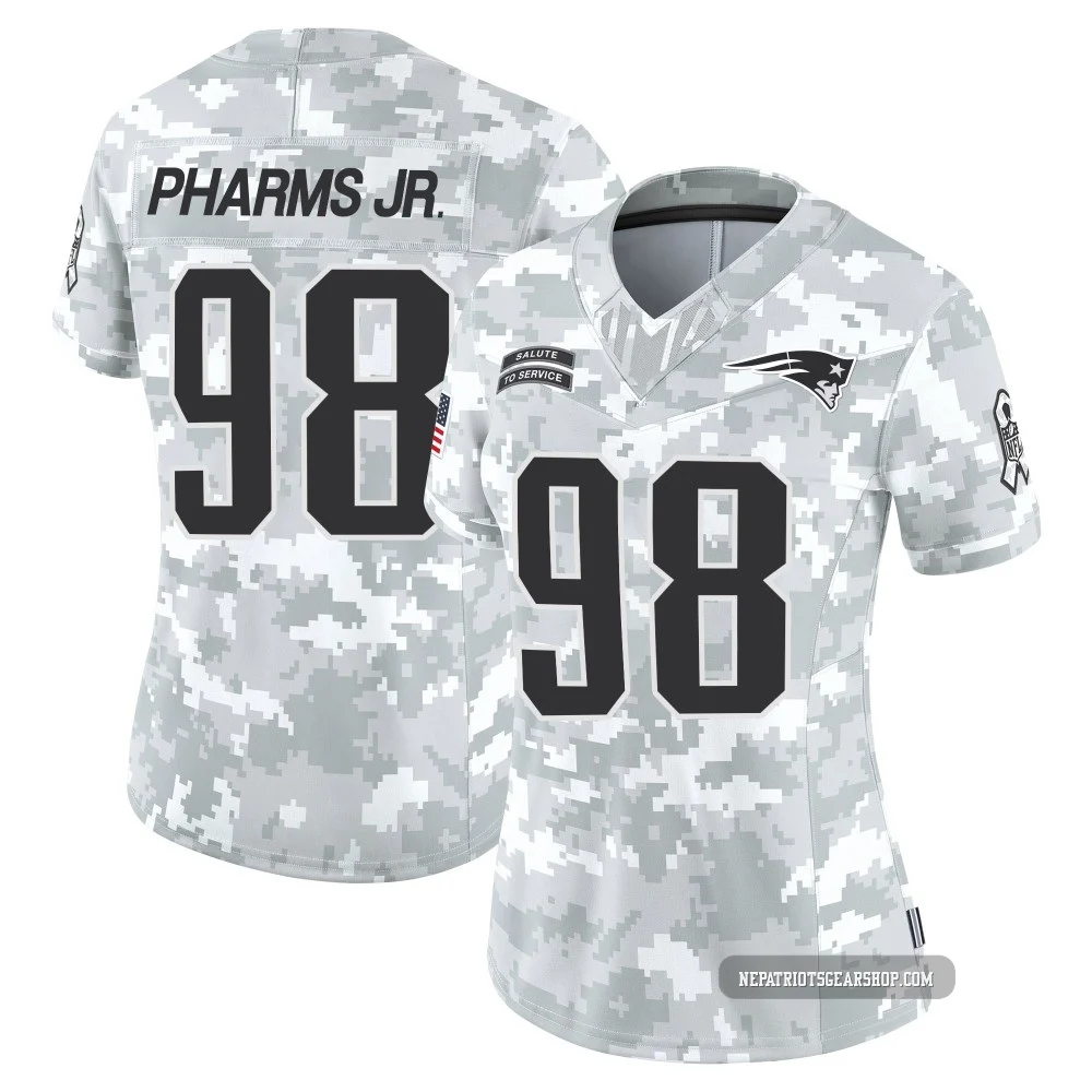 Jeremiah Pharms Jr. ＃98 New England Patriots Limited 2024 Salute to Service Jersey - Women's Arctic Camo