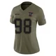 Jeremiah Pharms Jr. ＃98 New England Patriots Limited 2025 Salute to Service Jersey - Women's Olive