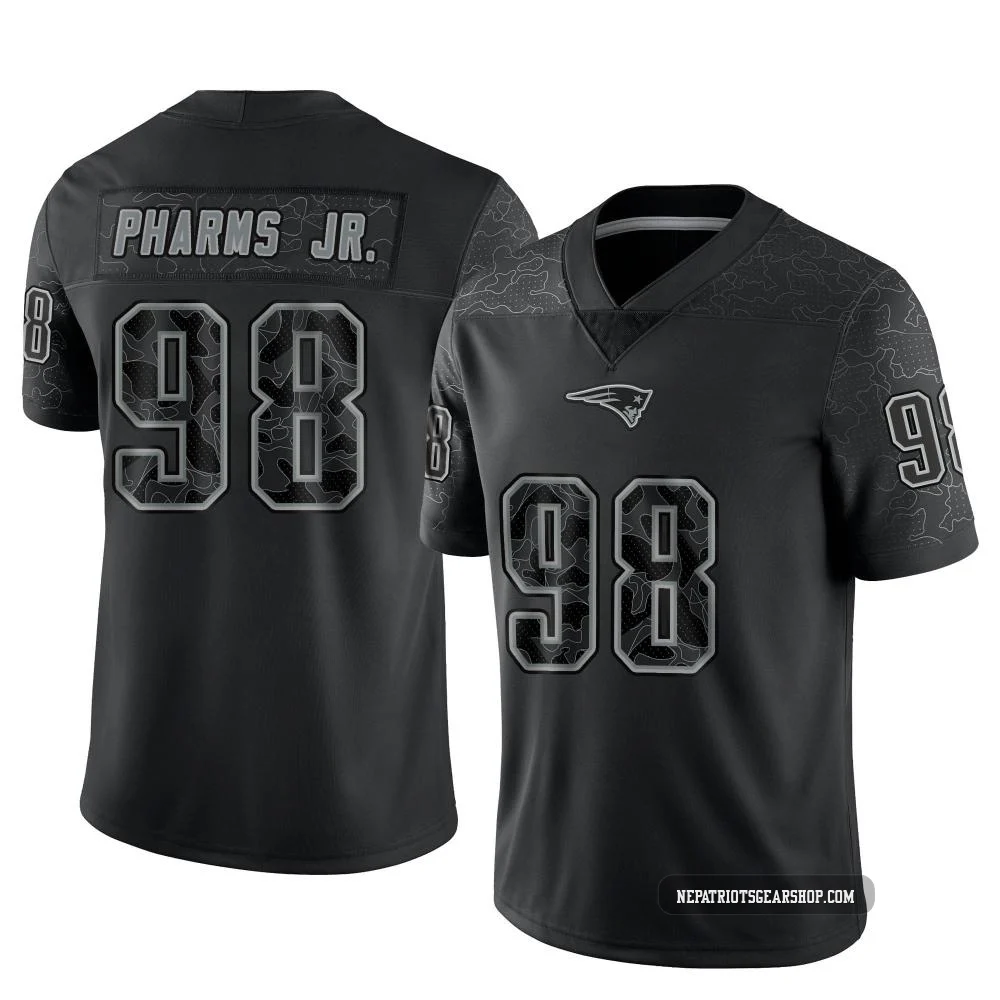 Jeremiah Pharms Jr. ＃98 New England Patriots Limited Reflective Jersey - Youth Black