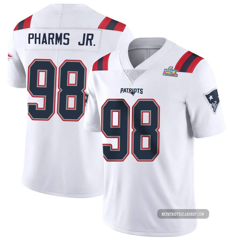 Jeremiah Pharms Jr. ＃98 New England Patriots Limited Vapor Untouchable Super Bowl LX Patch Jersey - Youth White