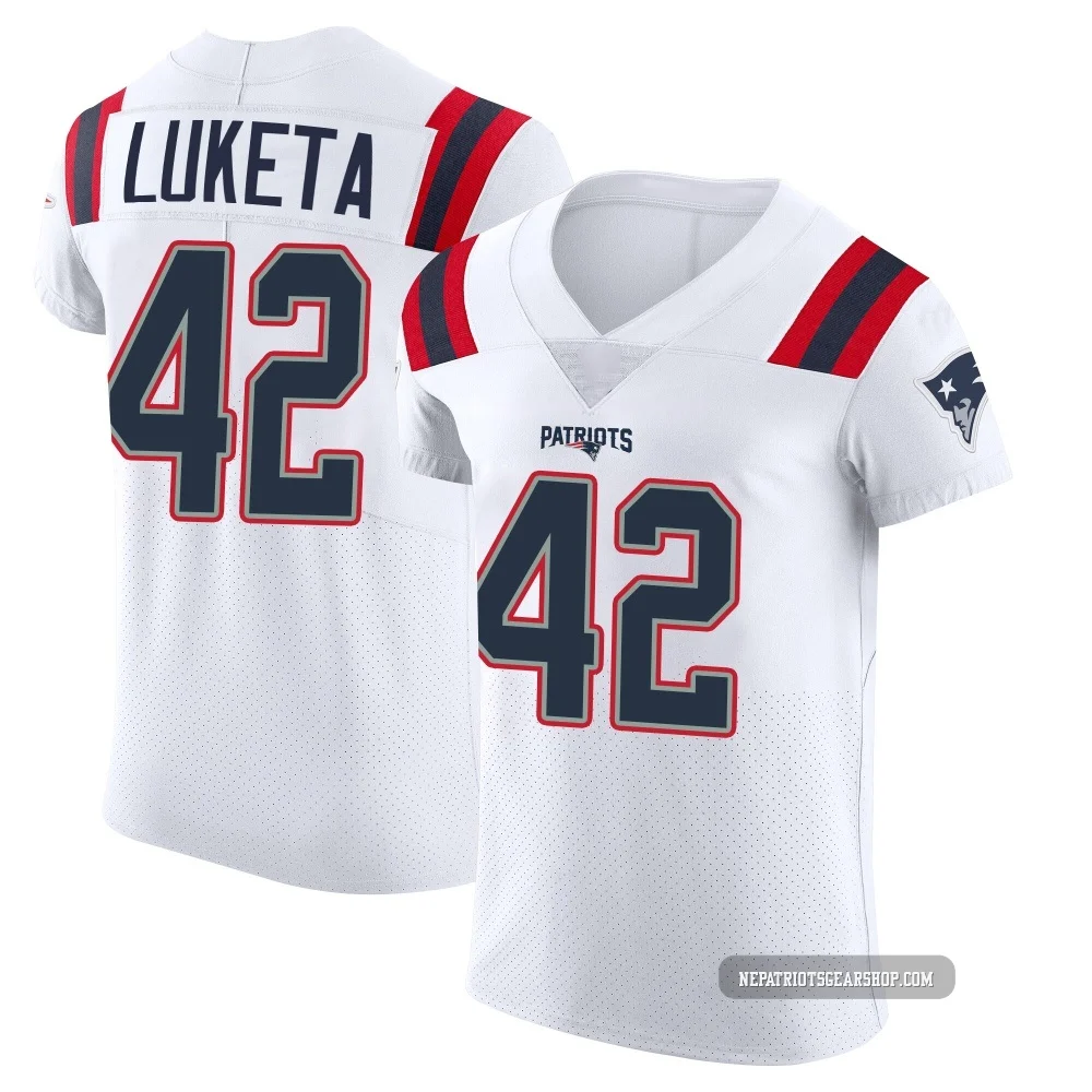 Jesse Luketa ＃42 New England Patriots Elite Vapor Untouchable Jersey - Men's White