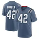 Jesse Luketa ＃42 New England Patriots Game Storm 2025 Rivalries Collection Jersey - Men's Blue