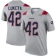Jesse Luketa ＃42 New England Patriots Legend Inverted Super Bowl LX Patch Jersey - Youth Gray