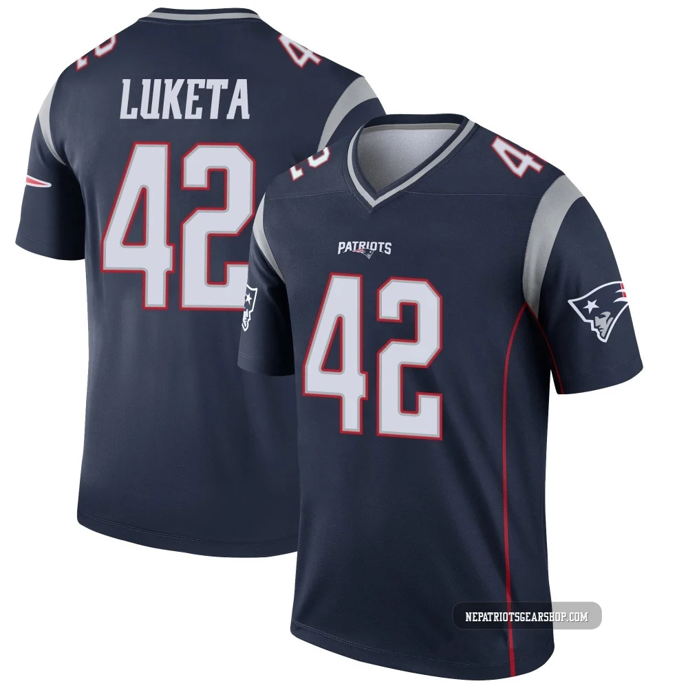 Jesse Luketa ＃42 New England Patriots Legend Jersey - Youth Navy