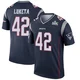 Jesse Luketa ＃42 New England Patriots Legend Super Bowl LX Patch Jersey - Youth Navy