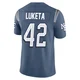 Jesse Luketa ＃42 New England Patriots Limited Storm 2025 Rivalries Collection Jersey - Men's Blue