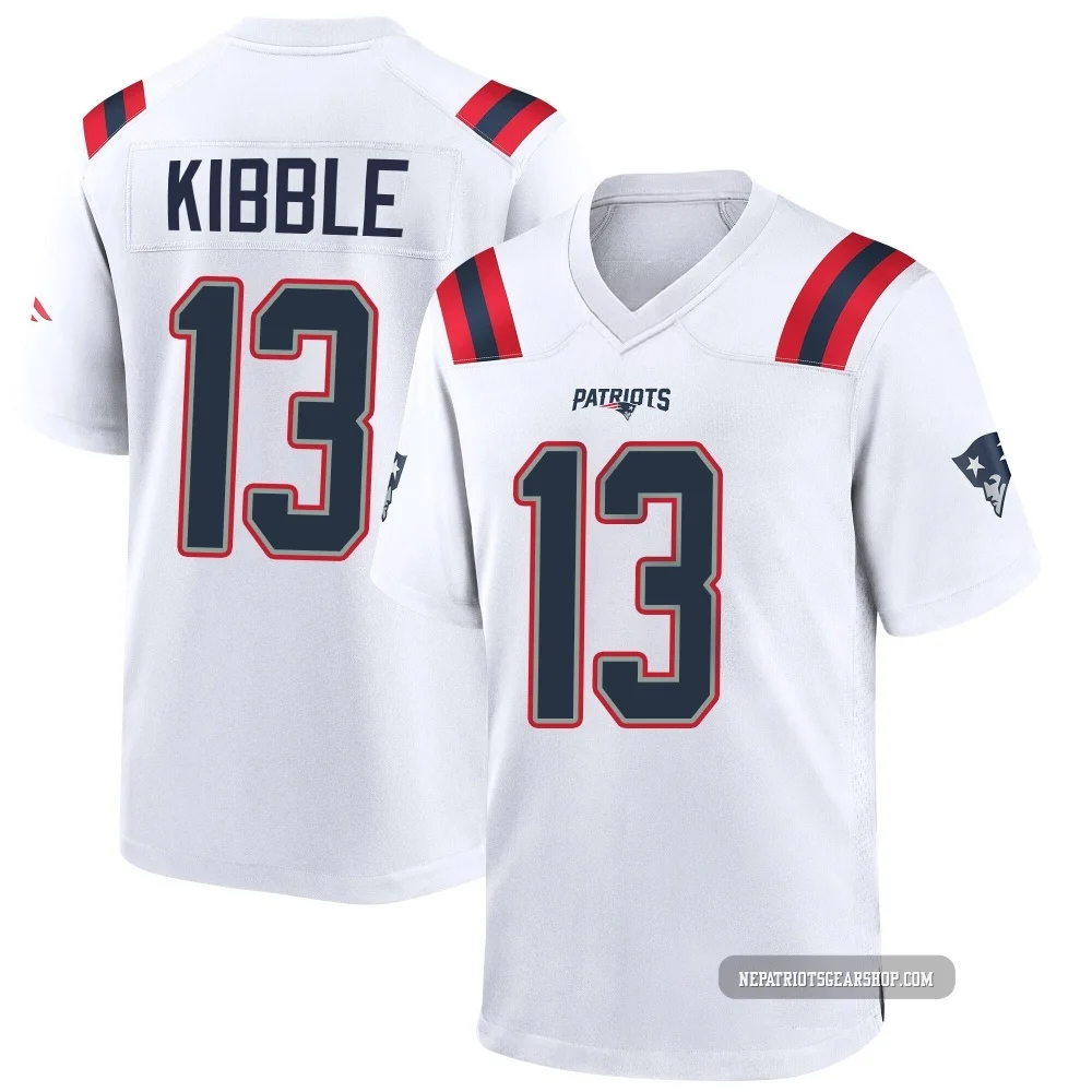 Jimmy Kibble ＃13 New England Patriots Game Jersey - Men's White