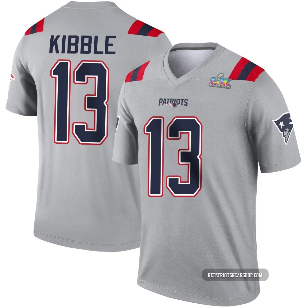 Jimmy Kibble ＃13 New England Patriots Legend Inverted Super Bowl LX Patch Jersey - Men's Gray
