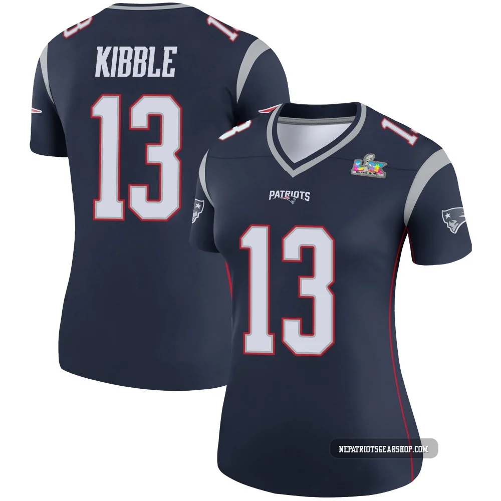 Jimmy Kibble ＃13 New England Patriots Legend Super Bowl LX Patch Jersey - Women's Navy