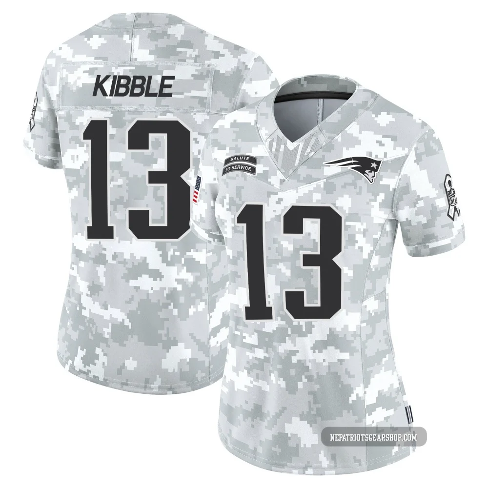 Jimmy Kibble ＃13 New England Patriots Limited 2024 Salute to Service Jersey - Women's Arctic Camo