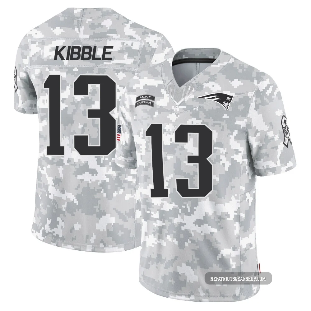 Jimmy Kibble ＃13 New England Patriots Limited 2024 Salute to Service Jersey - Youth Arctic Camo