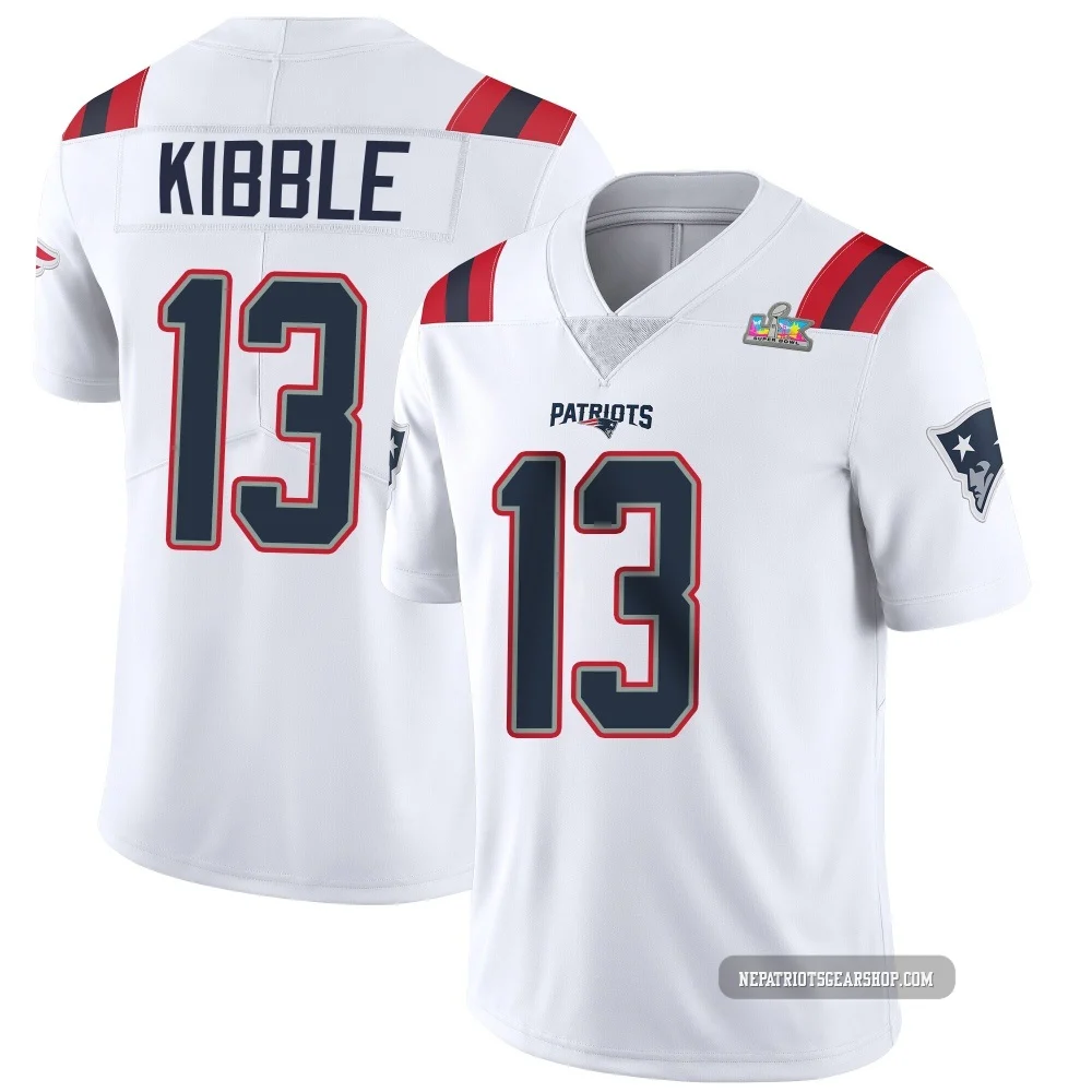 Jimmy Kibble ＃13 New England Patriots Limited Vapor Untouchable Super Bowl LX Patch Jersey - Men's White