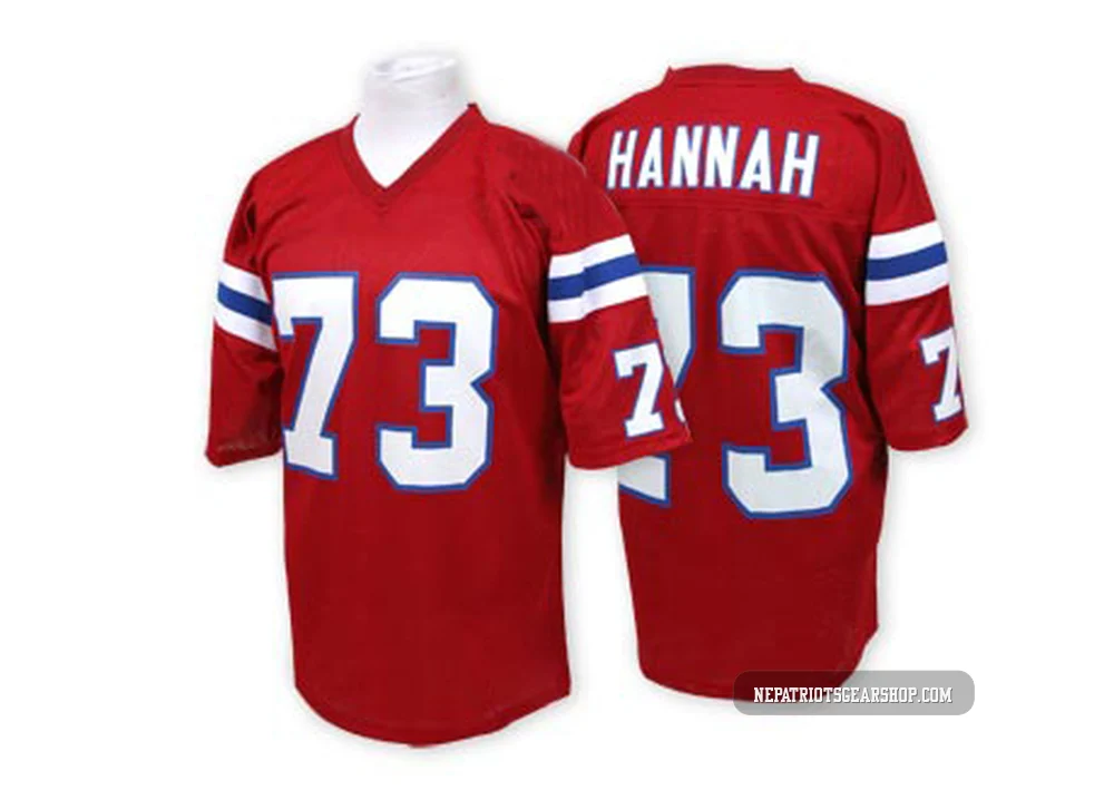 John Hannah ＃73 New England Patriots Authentic Jersey - Men's Red