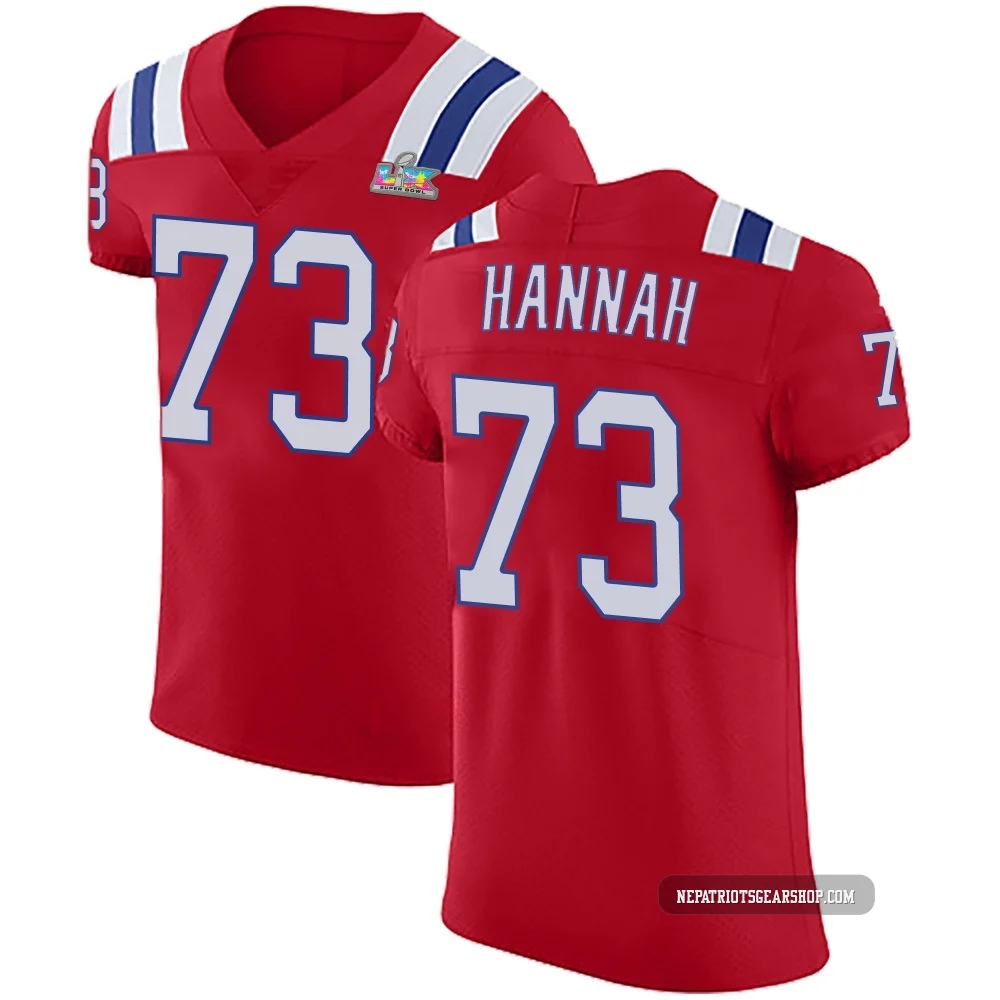 John Hannah ＃73 New England Patriots Elite Vapor Untouchable Alternate Super Bowl LX Patch Jersey - Men's Red