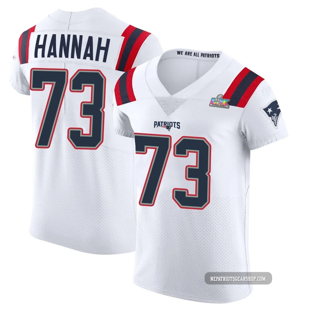 John Hannah ＃73 New England Patriots Elite Vapor Untouchable Super Bowl LX Patch Jersey - Men's White